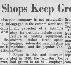 Bài báo về WILL-BURT năm 1964 trên tờ Daily Record